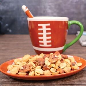 Brown Football Mug with Spoon